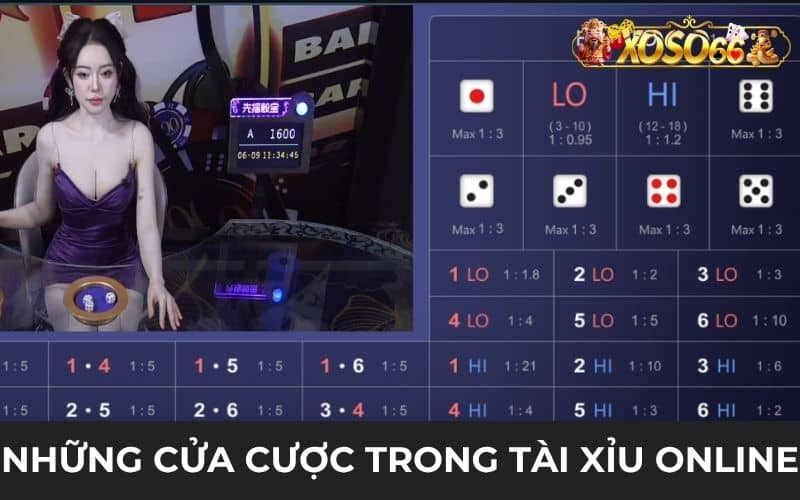 Các cửa đặt cược trong tài xỉu online