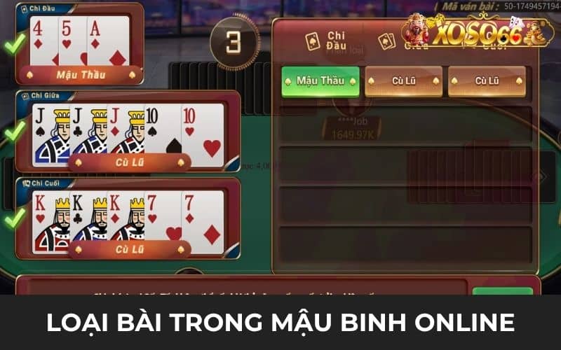 Các loại bài trong game bài mậu binh online Các loại bài trong game bài mậu binh online