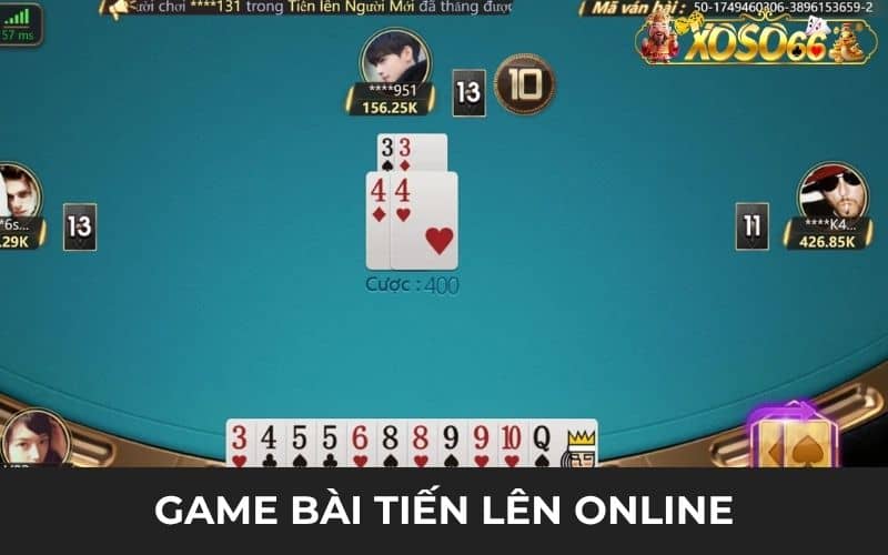 Tiến lên online là trò chơi bài trực tuyến có 4 người chơi