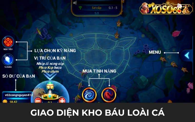 Giao diện kho báu loài cá được bố trí hợp lí Giao diện kho báu loài cá được bố trí hợp lí