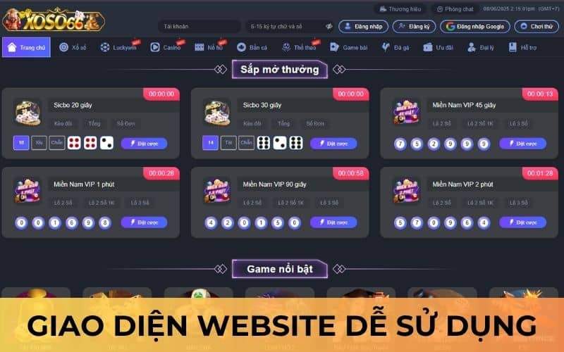 Giao diện XOSO66 trực quan dễ sử dụng Giao diện XOSO66 trực quan dễ sử dụng