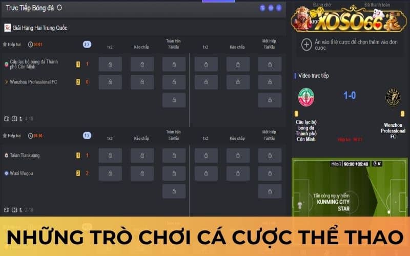 Những trò chơi cá cược thể thao được yêu thích tại XOSO66 Những trò chơi cá cược thể thao được yêu thích tại XOSO66